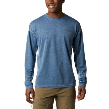 Columbia Irico Knit Long Sleeve Crew Neck, Sudaderas Azules Para Hombre | 634027-SHK